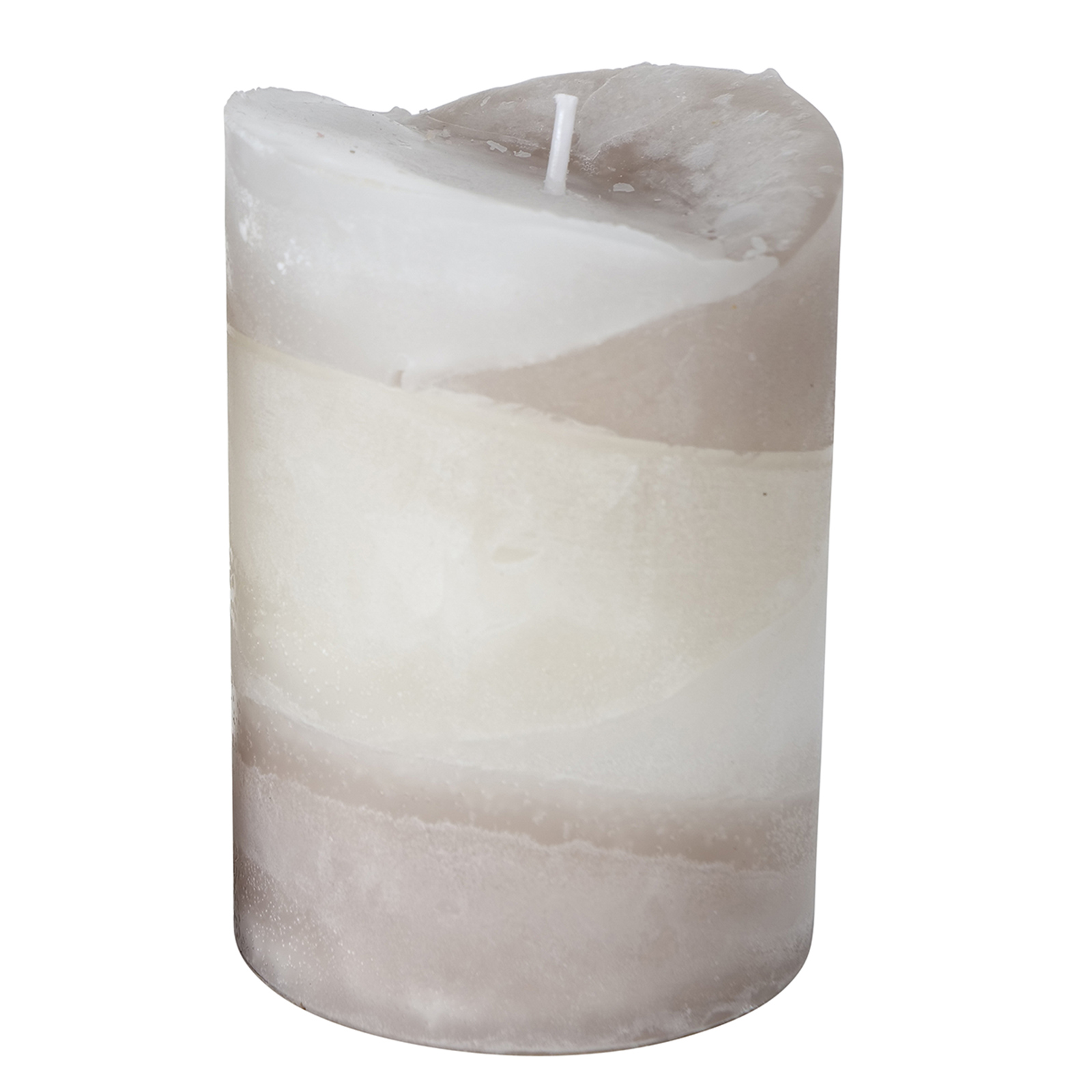 Stumpenkerze - beige-grau - farblich sortiert - 10 cm hoch