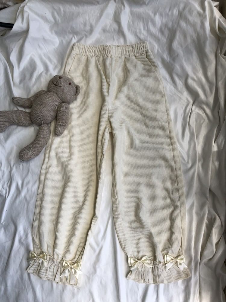 Miu B - Corduroy Harembroek met hoge taille en strik