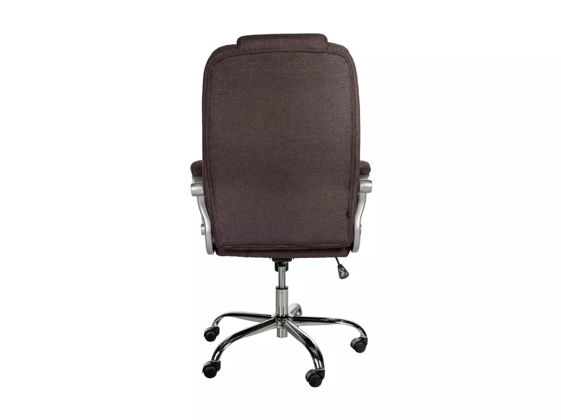 Chaise de bureau - Tissu & Métal chromé - Marron - XL Apoll