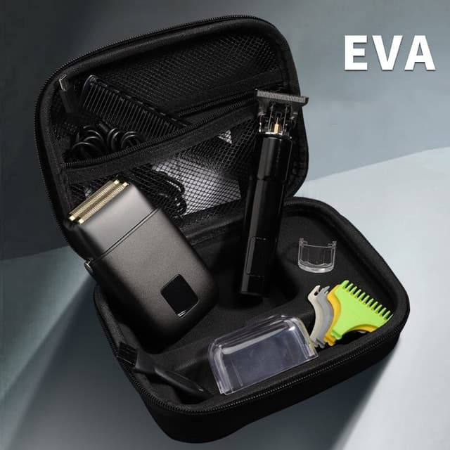 Professionel hårtrimmer hårklipper sæt 3 niveauer lavt støjniveau Sort