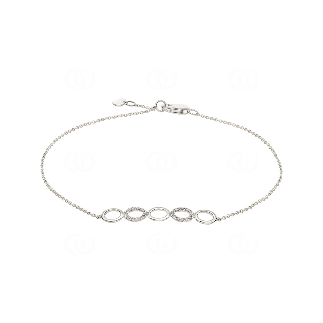 Armband 750/18 K Weissgold mit Diamanten 0.15 ct H/si