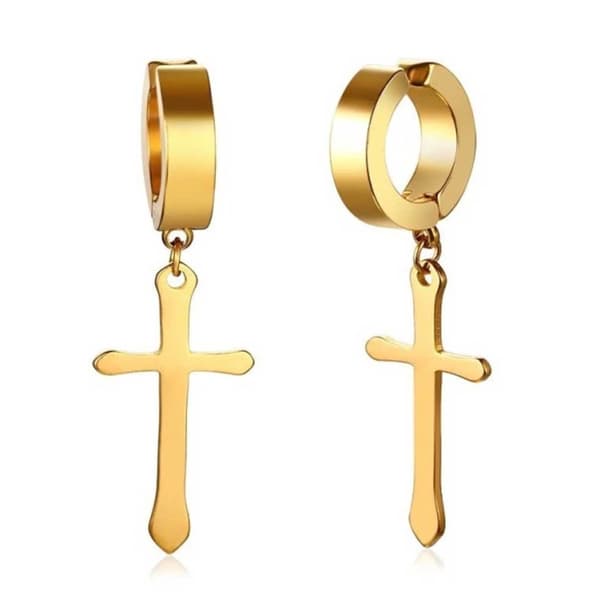 2-pack falsk piercing ring uten hull hengende kryssgull