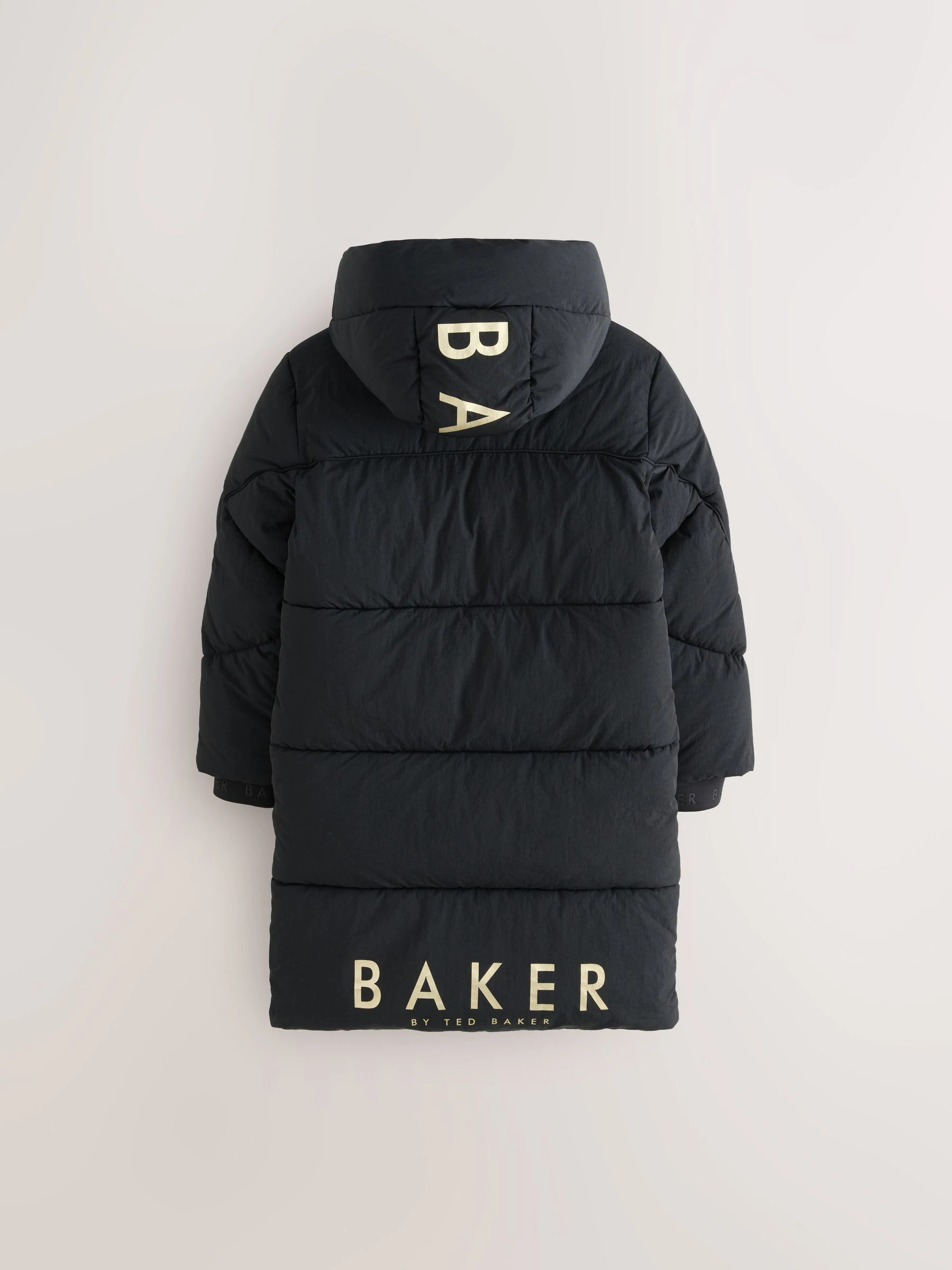 Zwart - Baker by Ted Baker meisjes regenbestendige gewatteerde lange jas