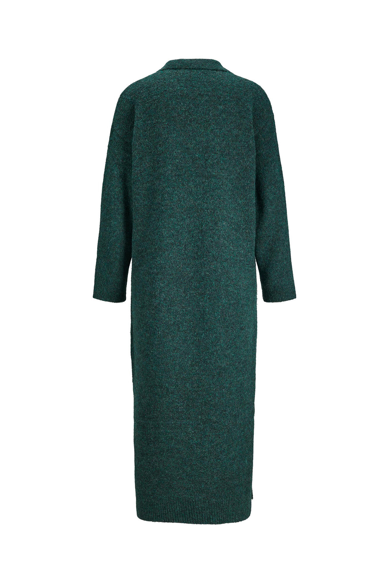 Vestido longo de malha com gola polo