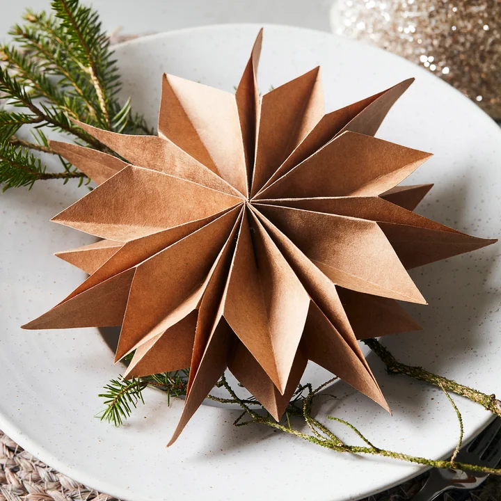 House Doctor - Capella Papier Weihnachtsstern, Ø 30 cm, natur
