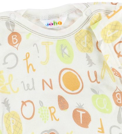 Joha T-Shirt - Bambus - Weiß m. Früchte/Buchstaben