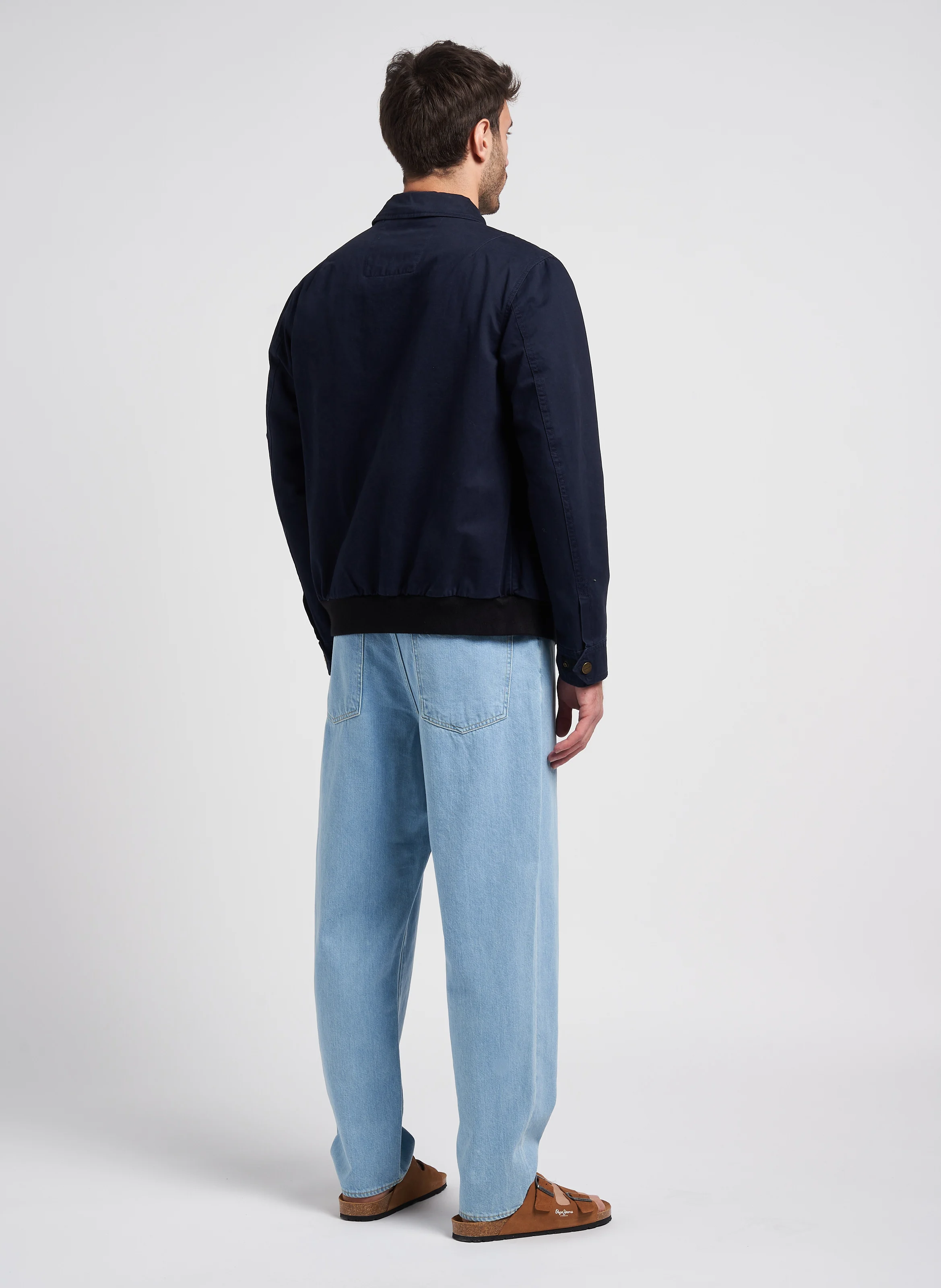 PILOT - Blouson col classique coupe droite en coton | Bleu