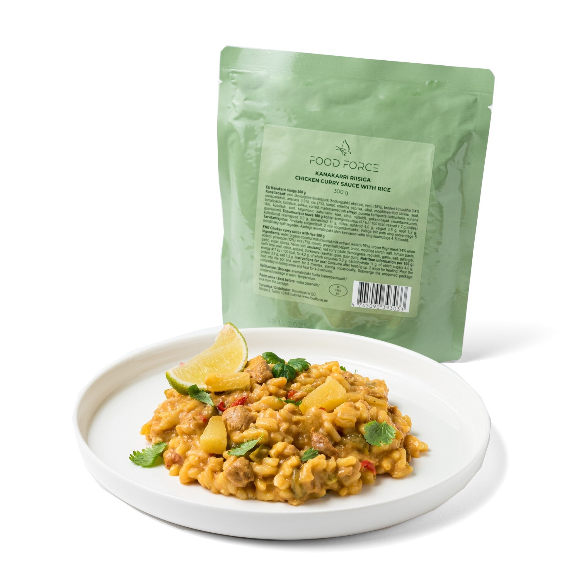 Food Force Chicken curry sauce with rice - Wet Pouch<br>300g - 