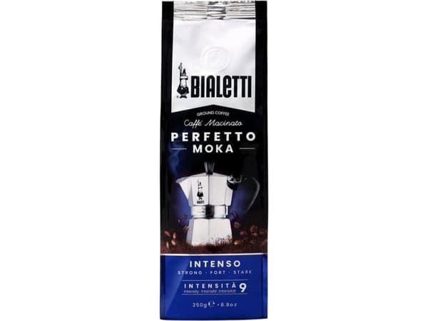 Bialetti Perfetto Moka Intens, 250 g, Mørkbrent, Kaffe, 30% Arabica, 70% robust, Veske