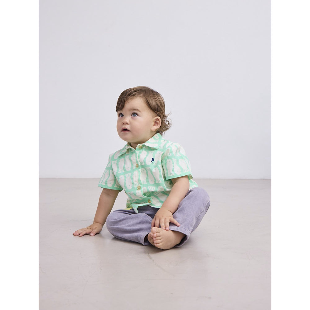 Køb Bobo Choses Lys Green Lucky Fish All Over Woven Skjorte