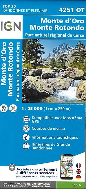 IGN - TOP25 4251OT MONTE D'ORO 1 25 000