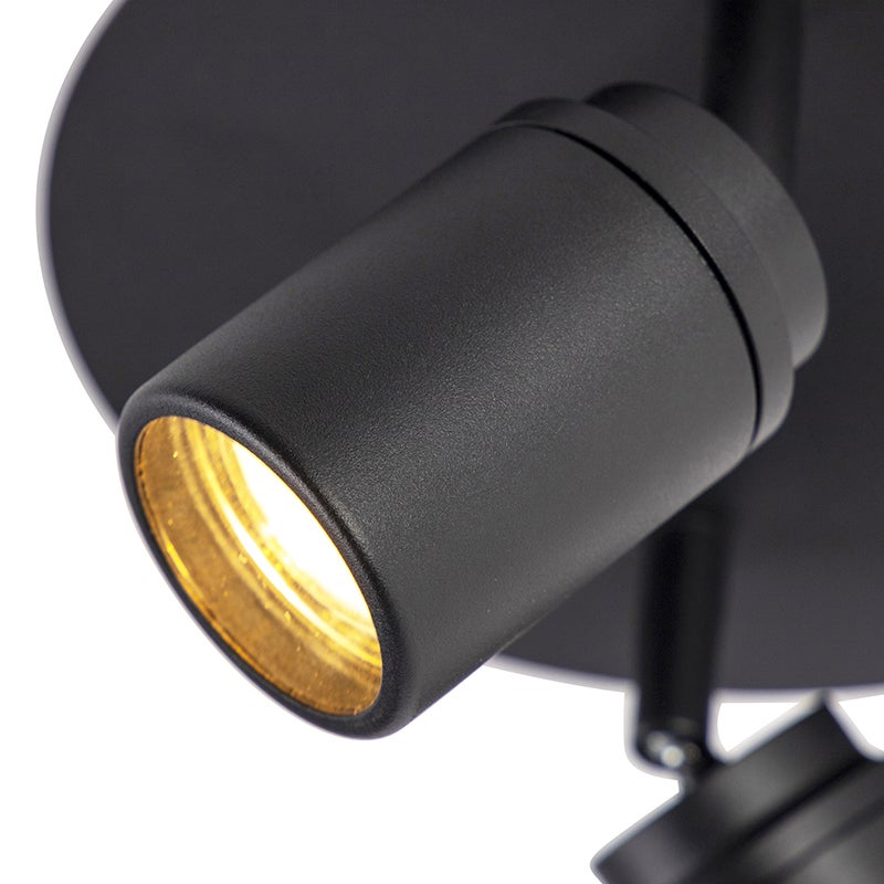 Moderne badkamerspot zwart 2-lamps IP44 - Ducha