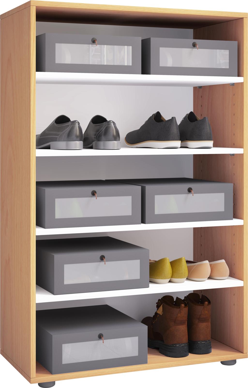 Schuhregal LONA XL - Buche - 5 offene Fächer - 70 cm