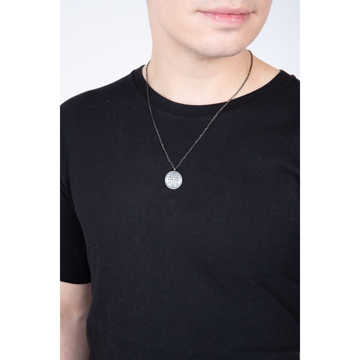Collier mono-motif en Acier 316L - gris mat