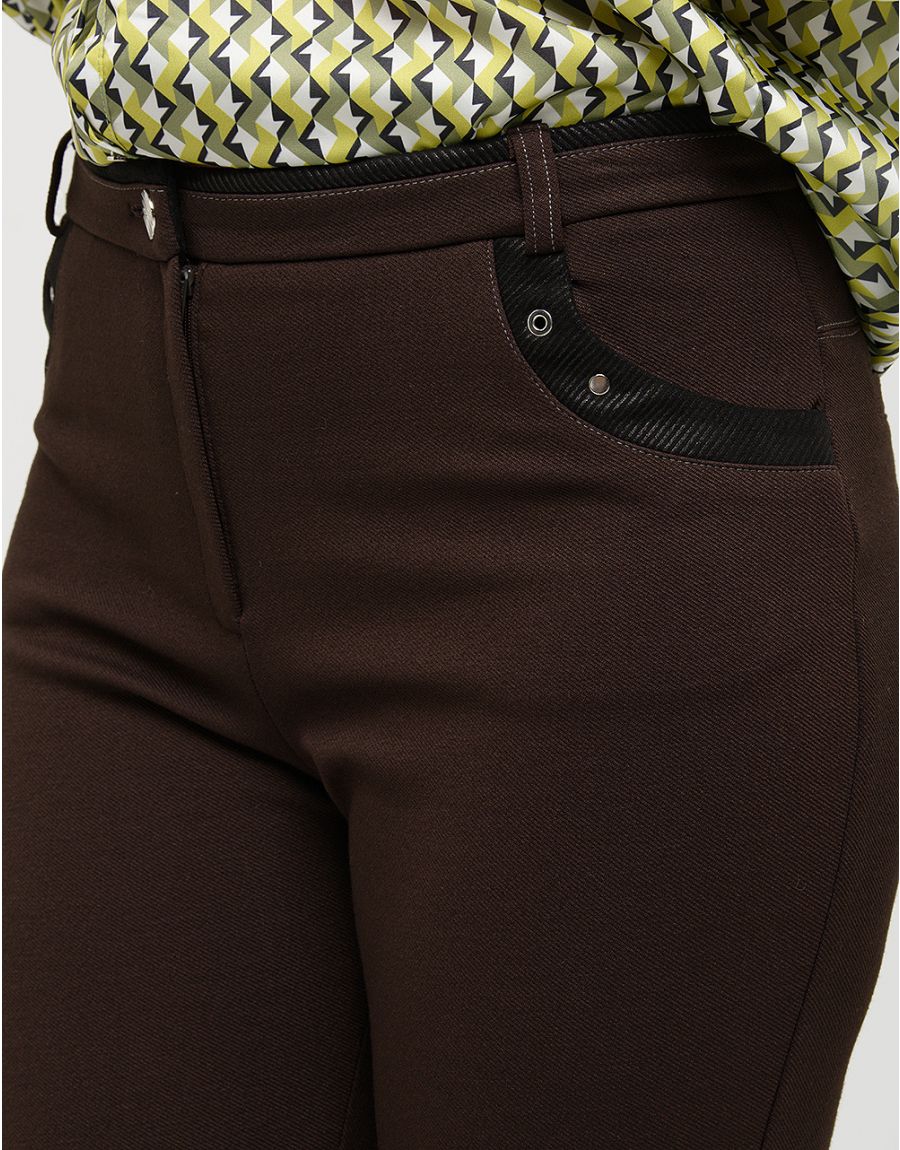 Pantalon slim marron