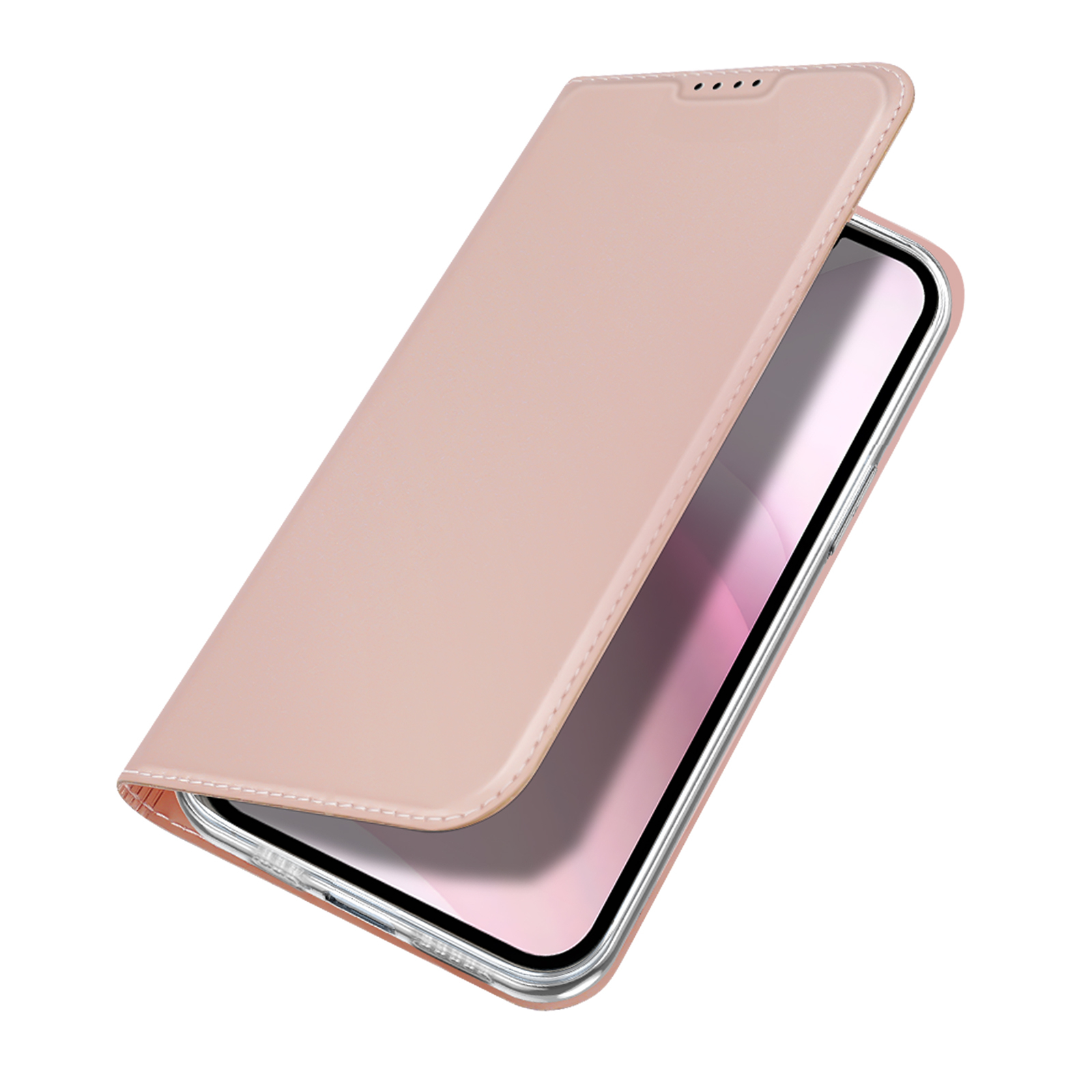 iPhone 16e Flip Wallet Cover Leder Tasche - Roségold