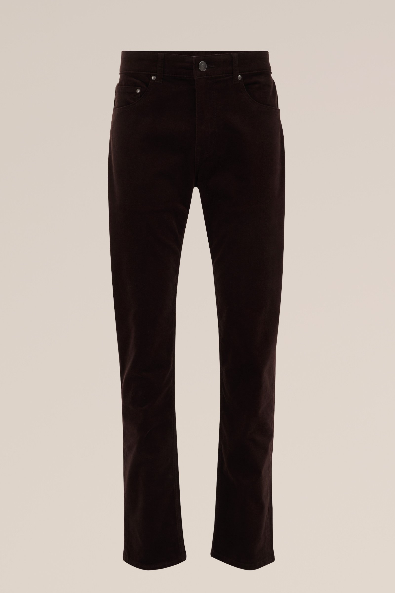 slim fit broek van corduroy Fundamentals Donkerbruin
