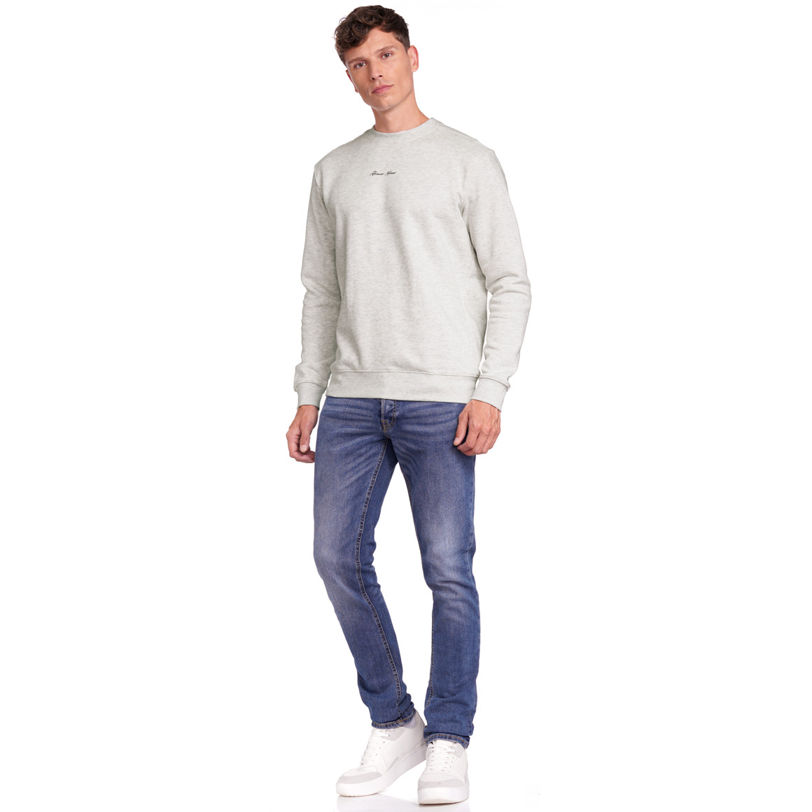 VanVaan Herren Sweatshirt mit Bio-Baumwolle hellgrau