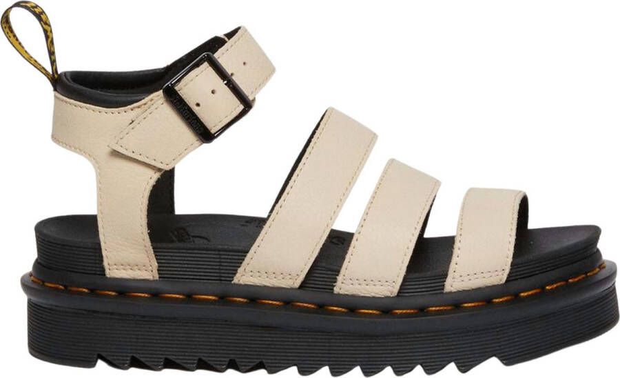 Dr. Martens Beige Sandaal van Textuurleer met Verstelbare Enkelband Beige Dames