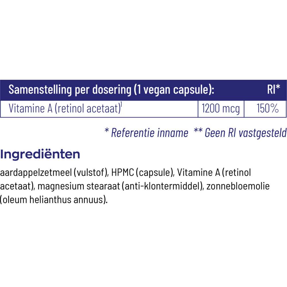 Vitakruid Vitamine A 4000 IE Vegan100 capsules