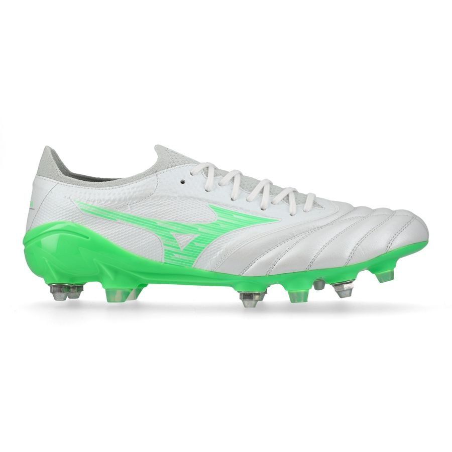 Mizuno Morelia Neo IV Beta Elite SG Frontier - Blanc/Vert Néon/Cool Gray