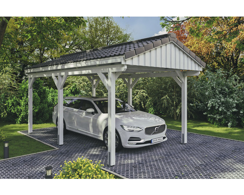 SKAN Holz Fichtelberg enkele carport 317 x 566 cm wit