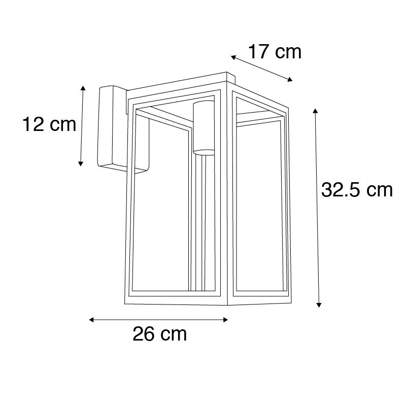Industriële buiten wandlamp grijs IP44 - Sutton down