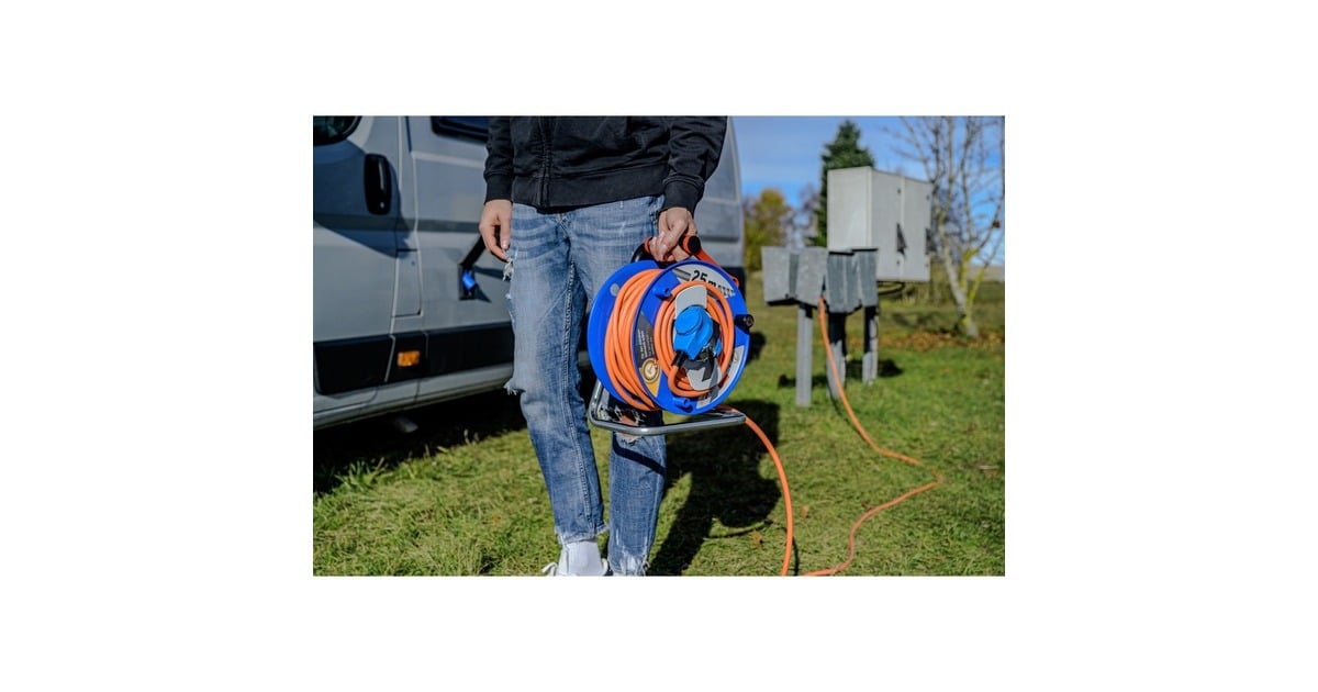 BrennenstuhlCEE-kabelhaspel met 23+2m RN-Kabel in oranje  (Blauw/oranje, 25m (23+2m) RN-kabel)