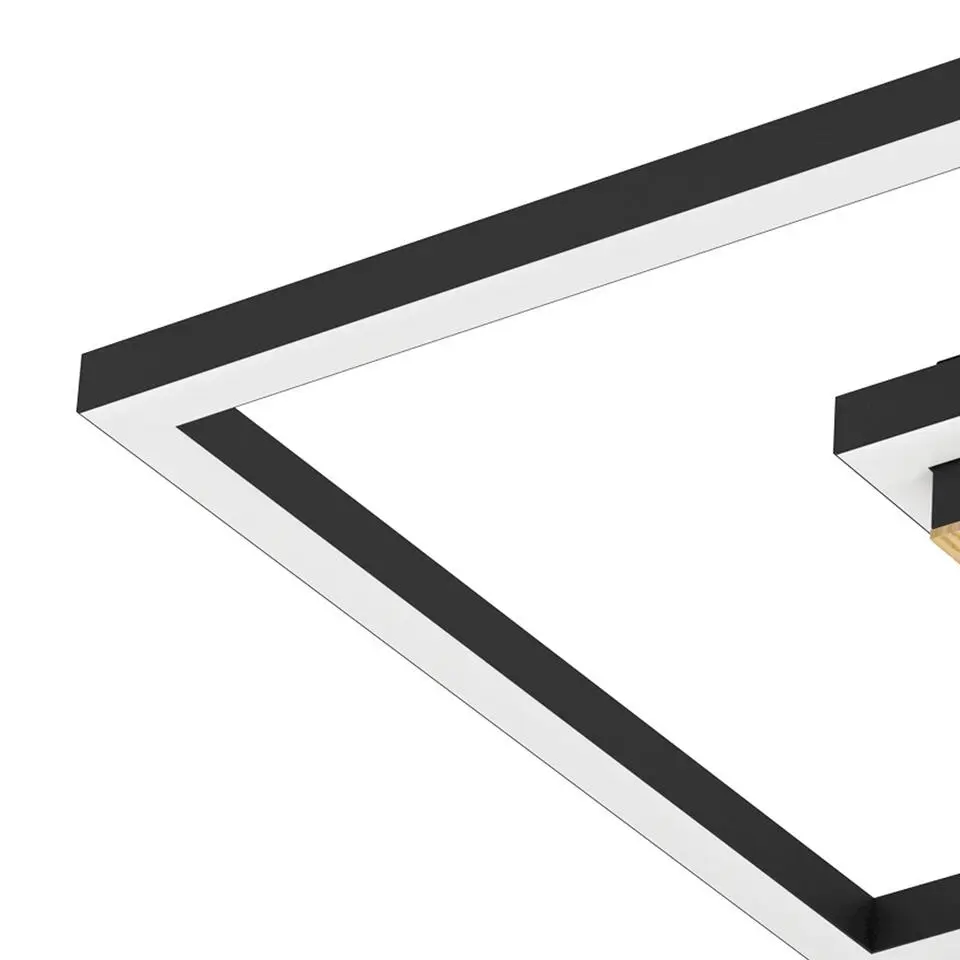 EGLO Marinello Plafondlamp - LED - 48,5 cm - Zwart/Bruin/Wit