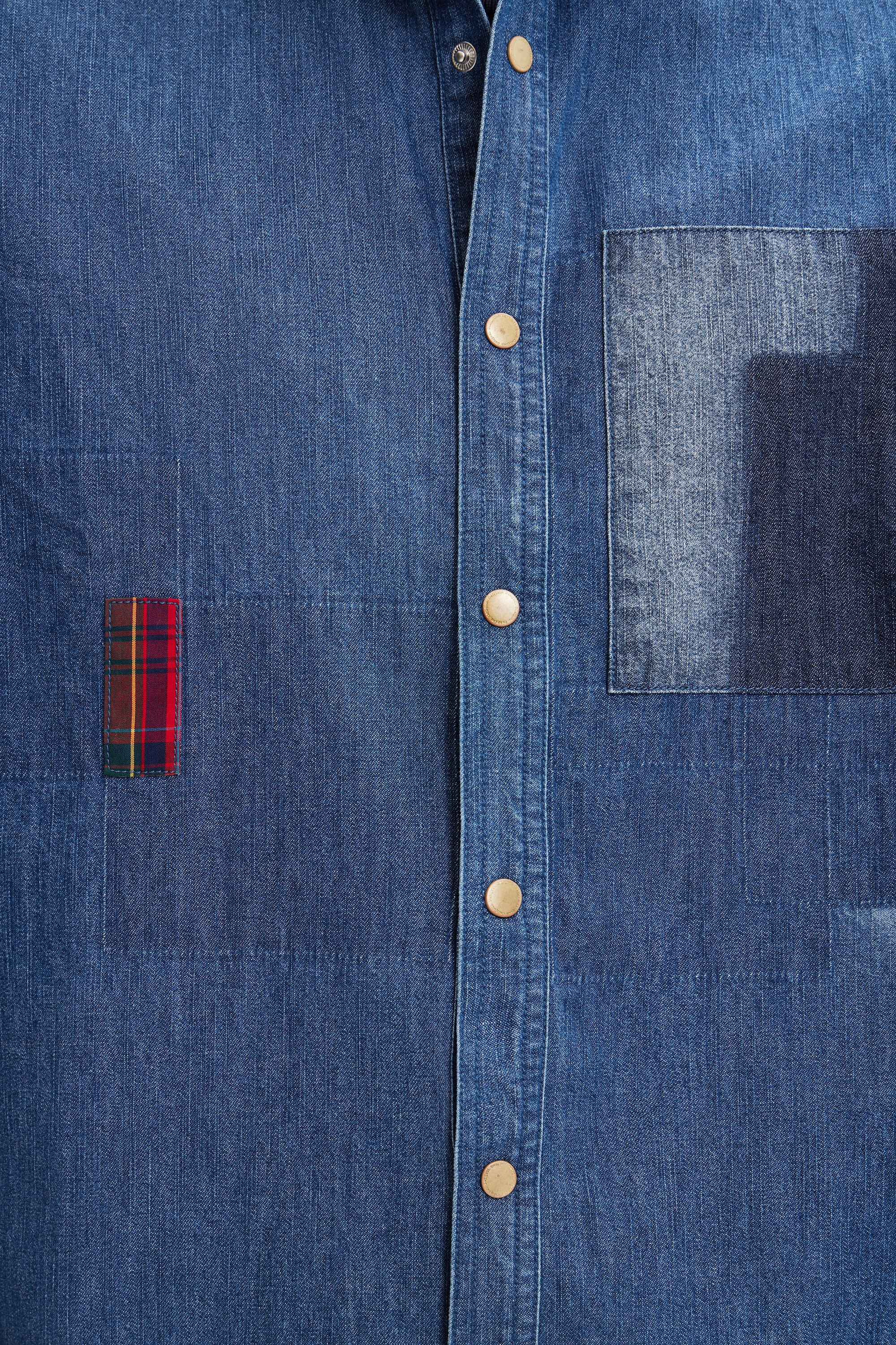Chemise en jean patchwork