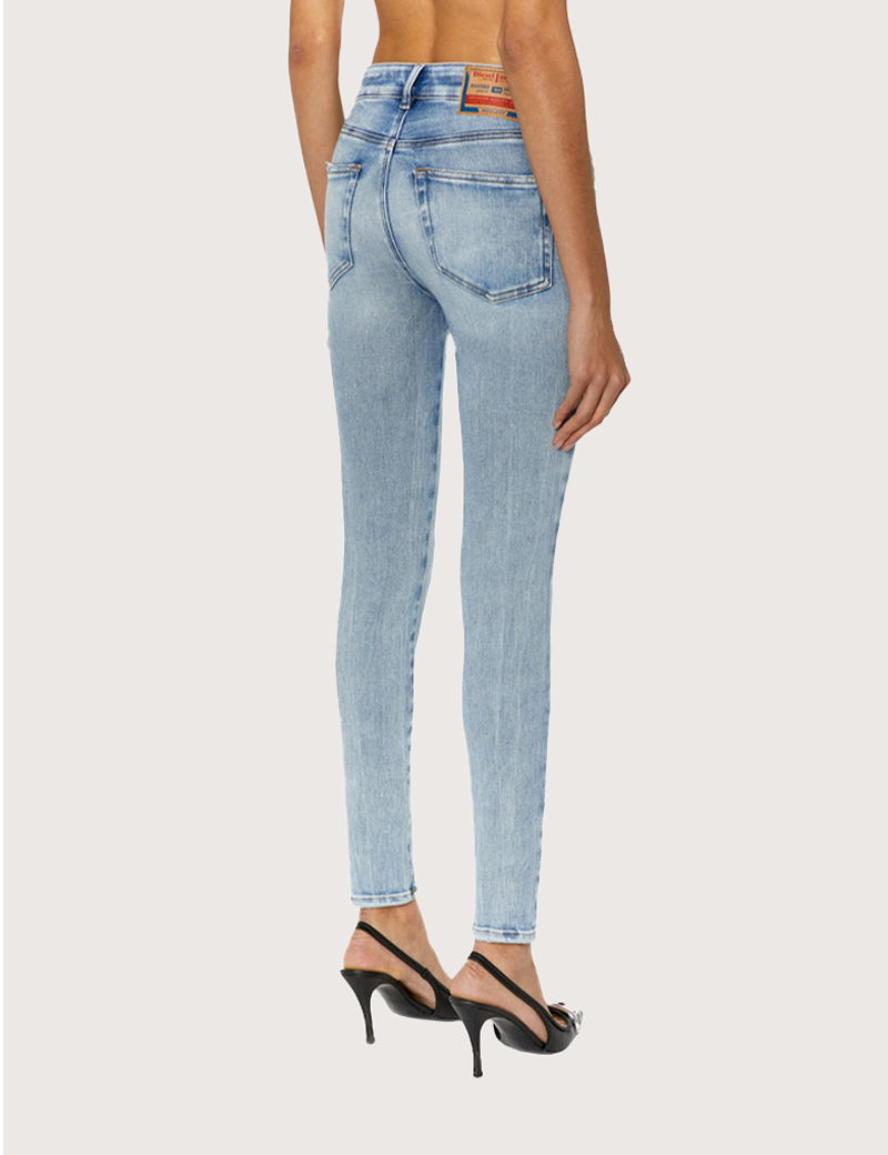 DIESEL JEAN FEMME SUPER SKINNY SLANDY 9G18 BLEU DÉLAVÉ