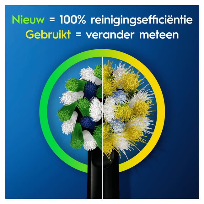 Oral-B Cross Action Opzetborstels Zwart 4 Stuks