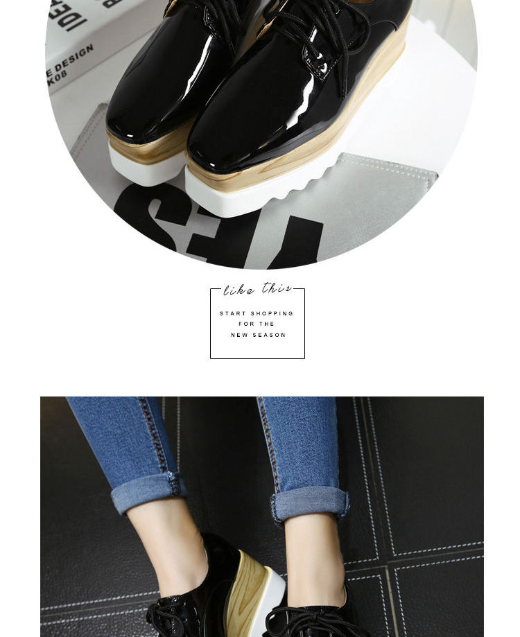 Anran - Kunstleren Oxfords met Plateauzool
