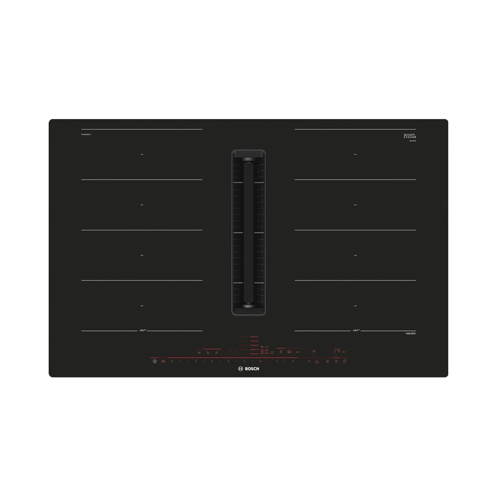 Bosch PXX801D67E Induktionskochfeld flächenbündig mit integriertem Dunstabzug 80cm