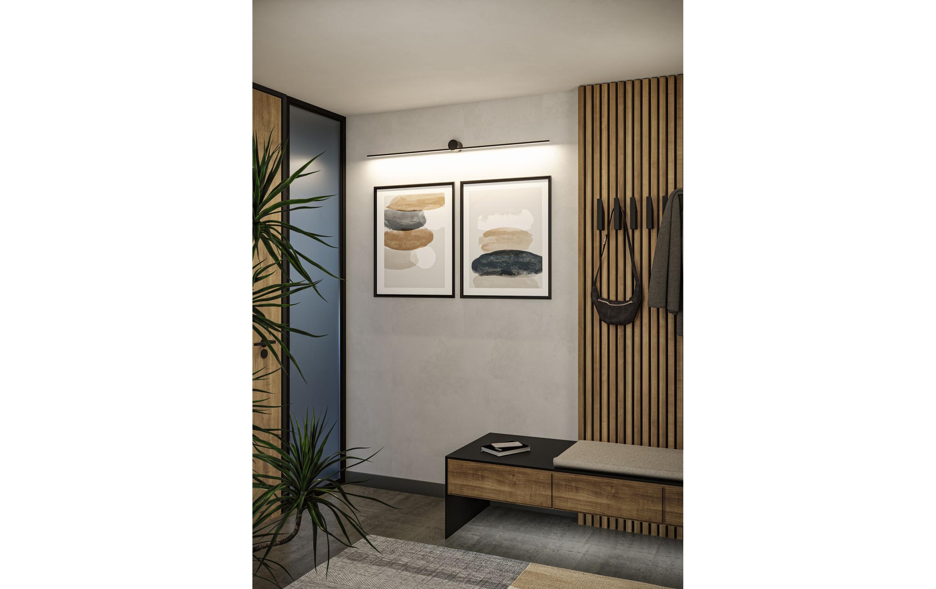 Spiegelleuchte LED Sava 13.5W Schwarz<br>Spiegelrohrleuchte mit Schutzart IP44
