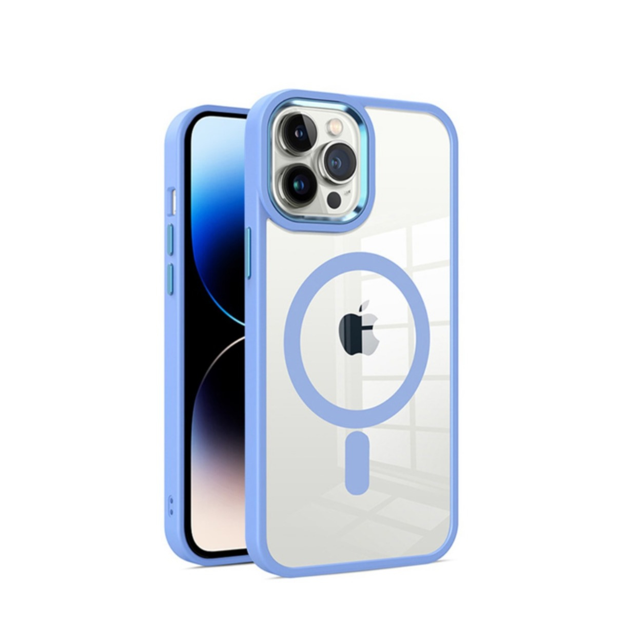iPhone 14 Pro MagSafe Hybrid Hardcase Hülle   TPU Bumper - Hellblau