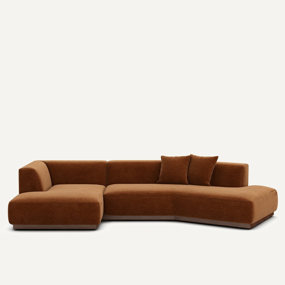 AM.PM<br>Sofá de canto aberto em veludo chenille, Jacopo