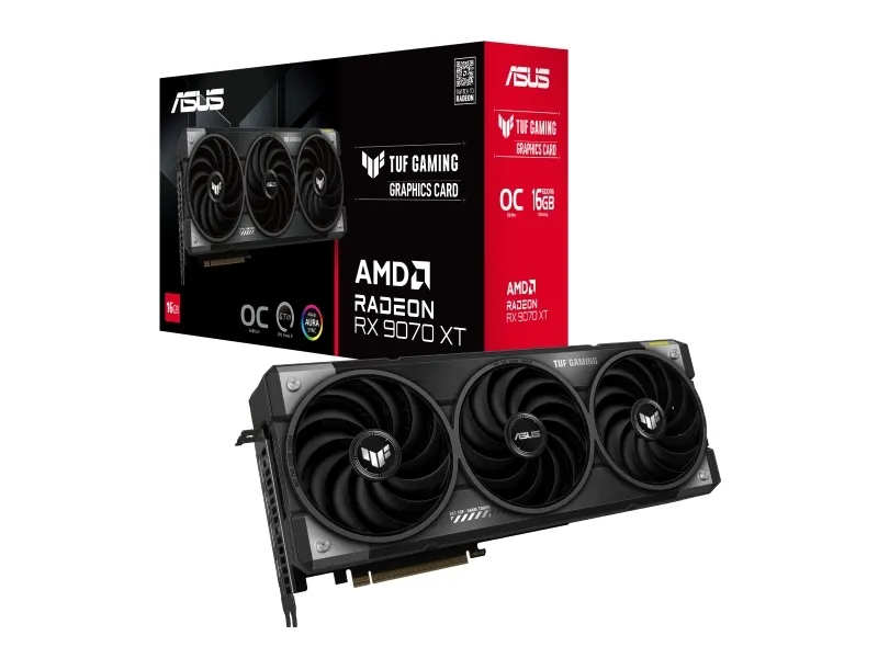 ASUS Prime Radeon RX 9070 XT OC Edition 16GB GDDR6 Graphics Card PCIe 5.0 HDMI 2.1 DisplayPort 2.1a