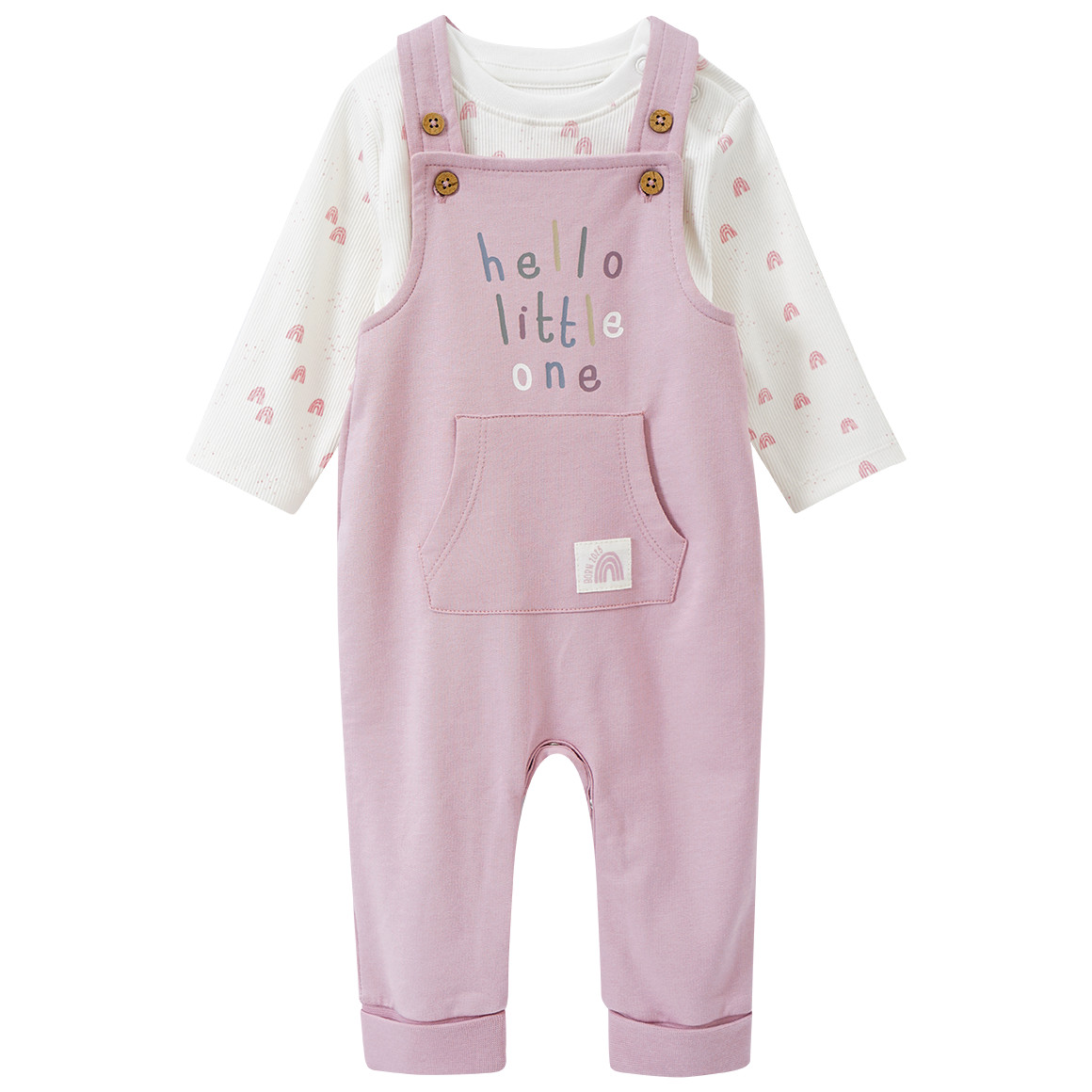 Topomini Pure Collection Newborn Strampler und Langarmshirt Born 2025 rosa / weiss