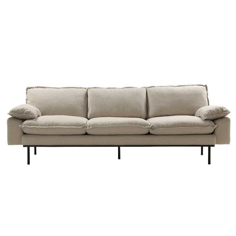 HKliving Retro bank 4-zits beige