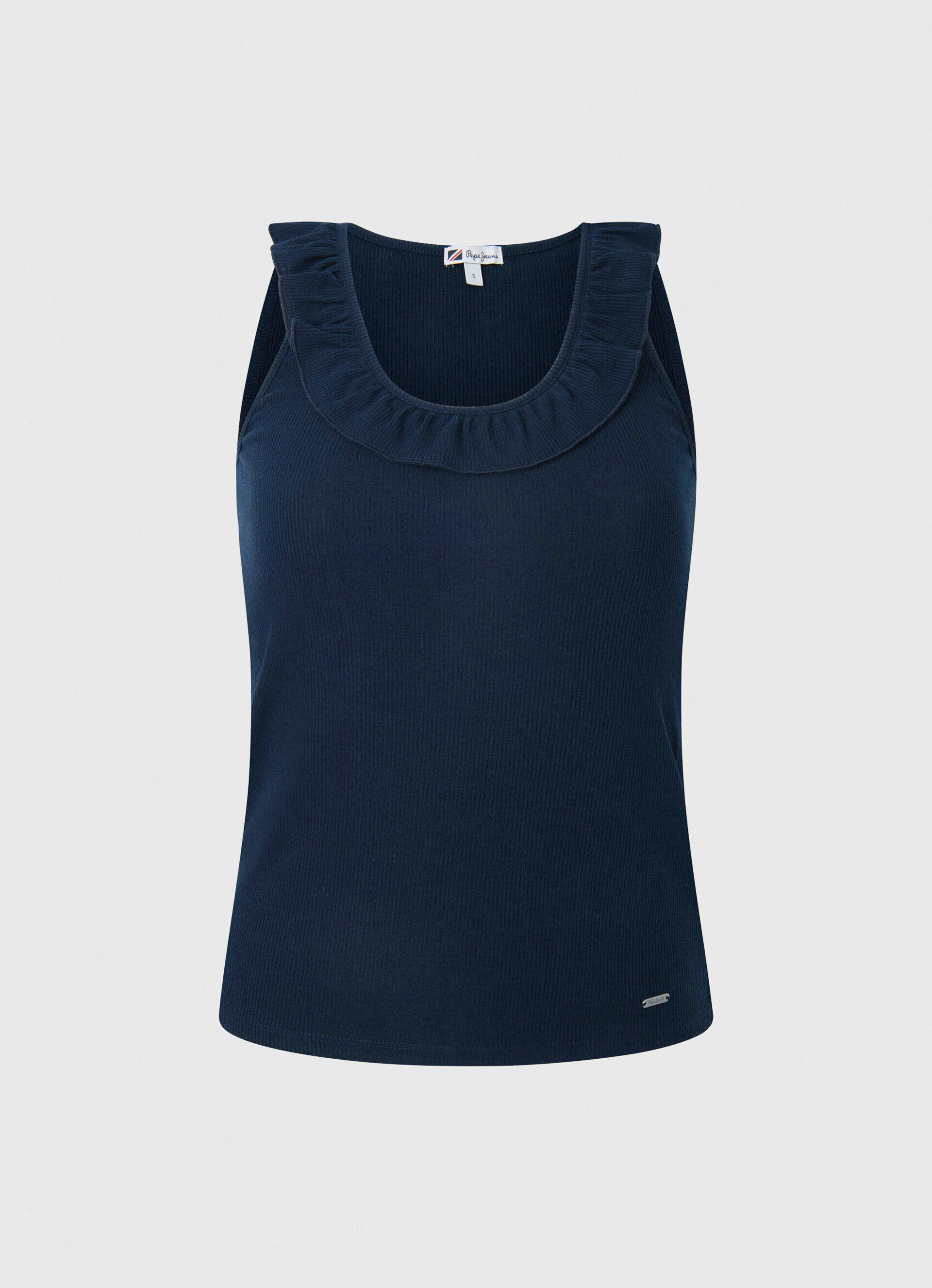 Camiseta com gola franzida - azul Dulwich