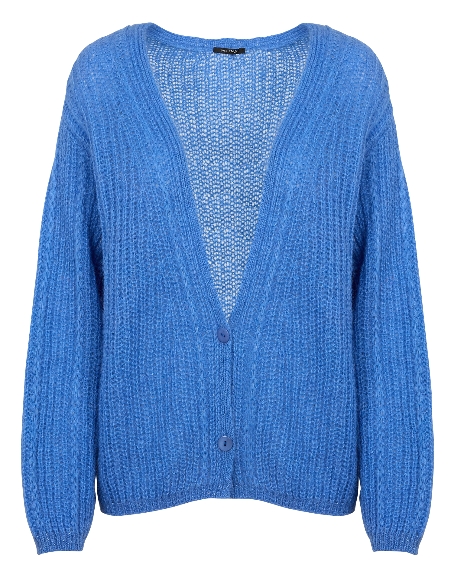 TIM - Gilet ample col V en maille | Bleu