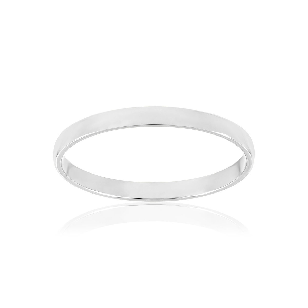 Alliance ruban 1/2 bombé 2 mm or 375 blanc