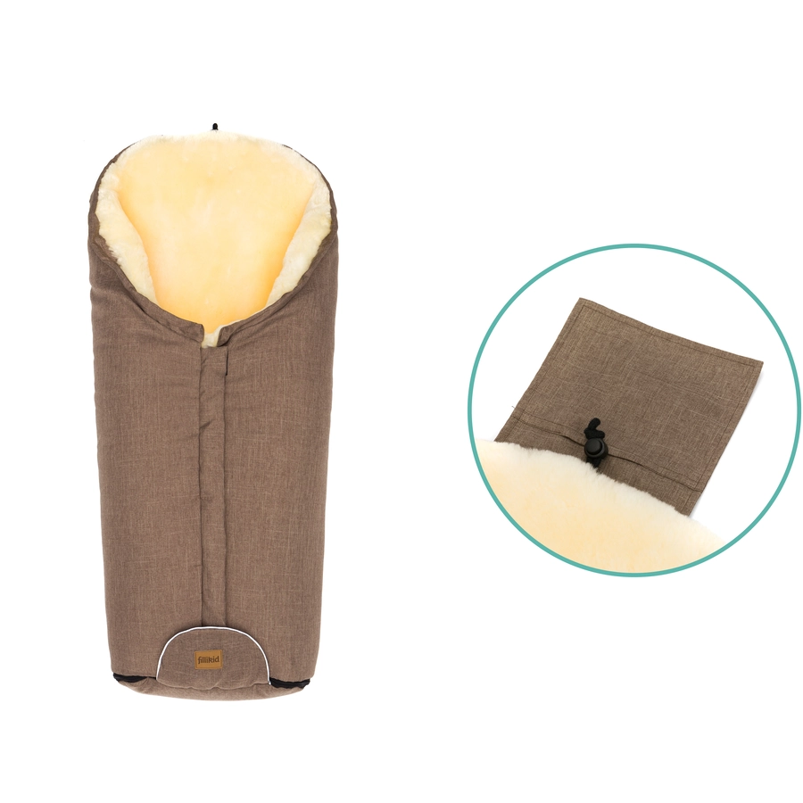 fillikid Winterfußsack Tacama Lammfell braun melange