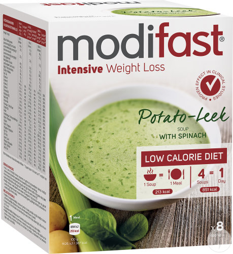 Modifast Intensive Weight Loss Soupe Pomme De Terre Poireaux Et Épinards 8x55g
