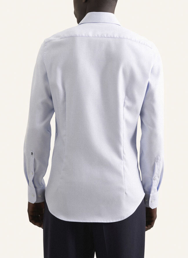 Seidensticker Business Shirt Slim Long sleeve Kent-Collar Small pattern Blue