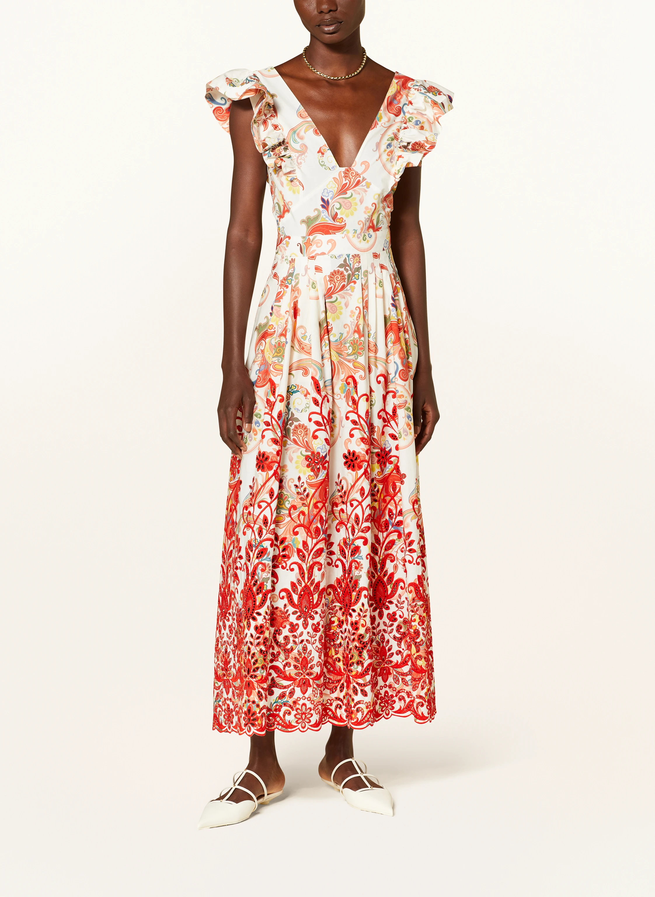 ETRO Kleid mit Volants und Lochspitze