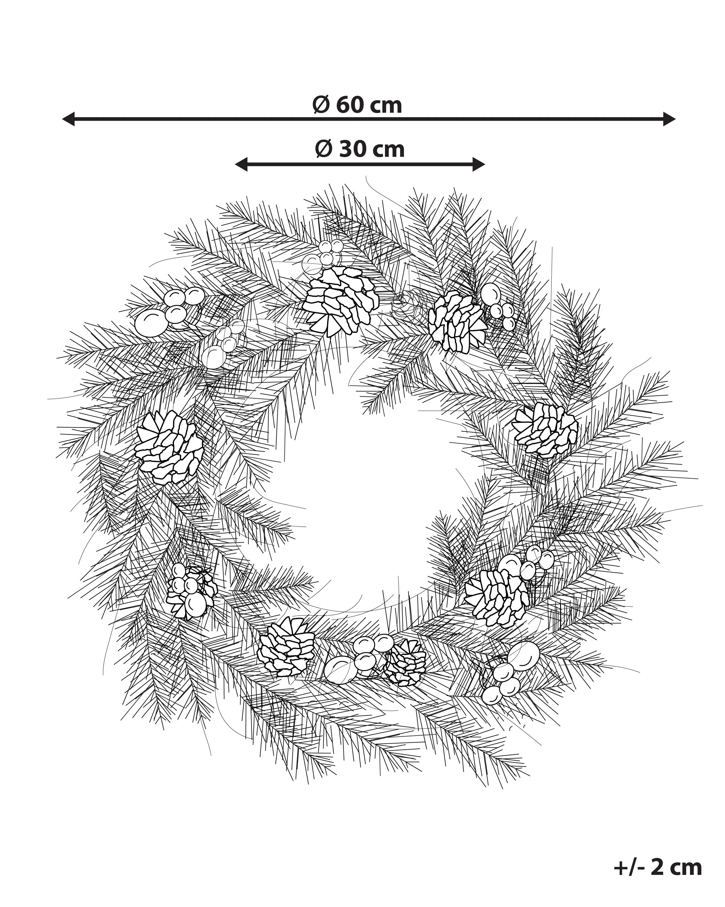Kerstkrans LED PAIMIO Groen 60 cm