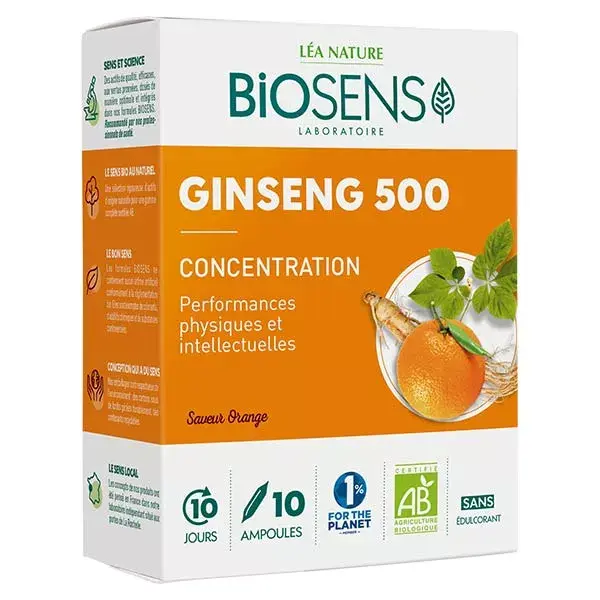 Biosens Ginseng 500 Orgânico 10 ampolas