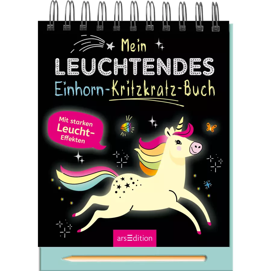 arsEdition Mein leuchtendes Einhorn-Kritzkratz-Buch